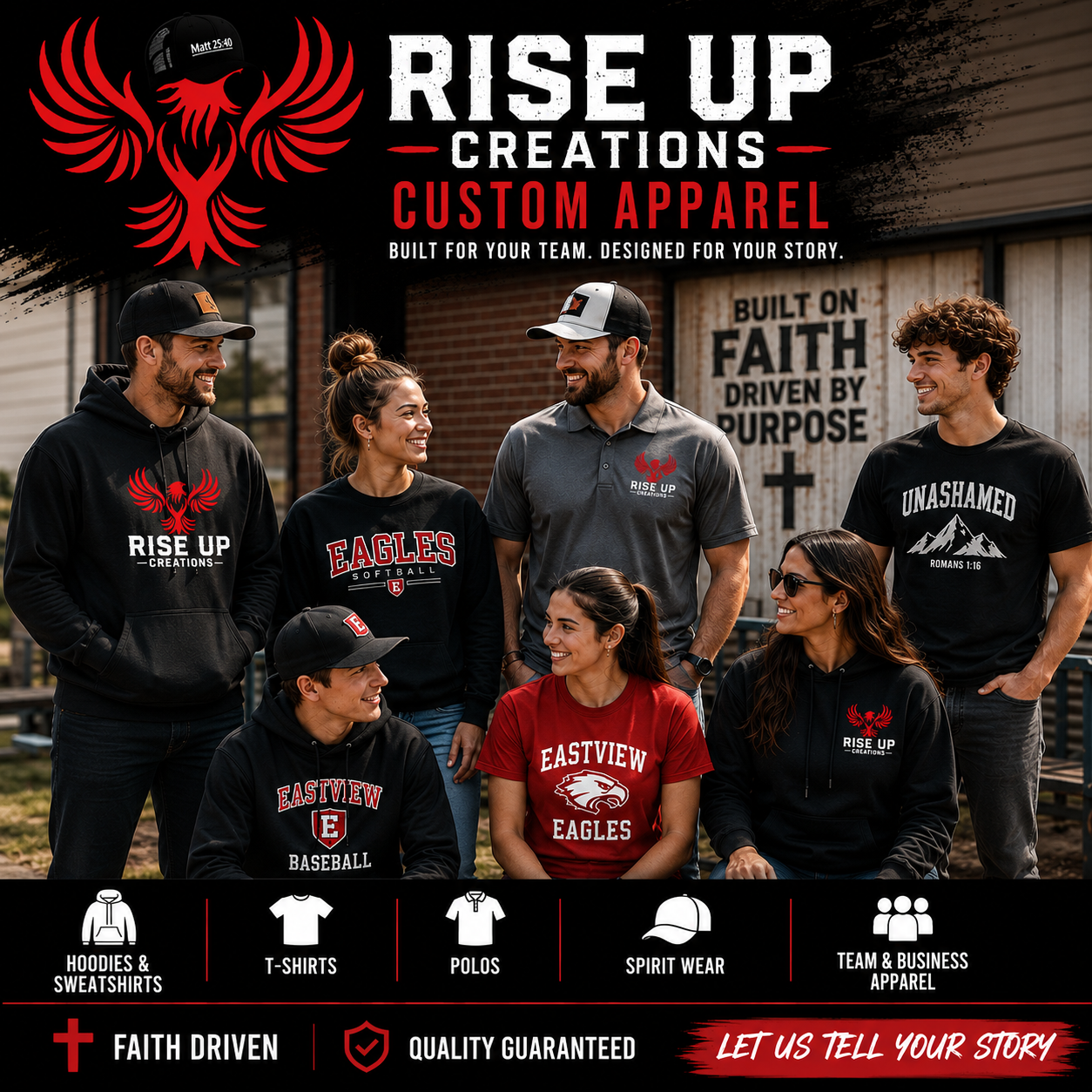 Rise Up Creations Custom Apparel - Built for your team, designed for your story